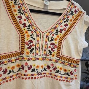 Sundance Yellow Cream Sleeveless Embellished Blouse